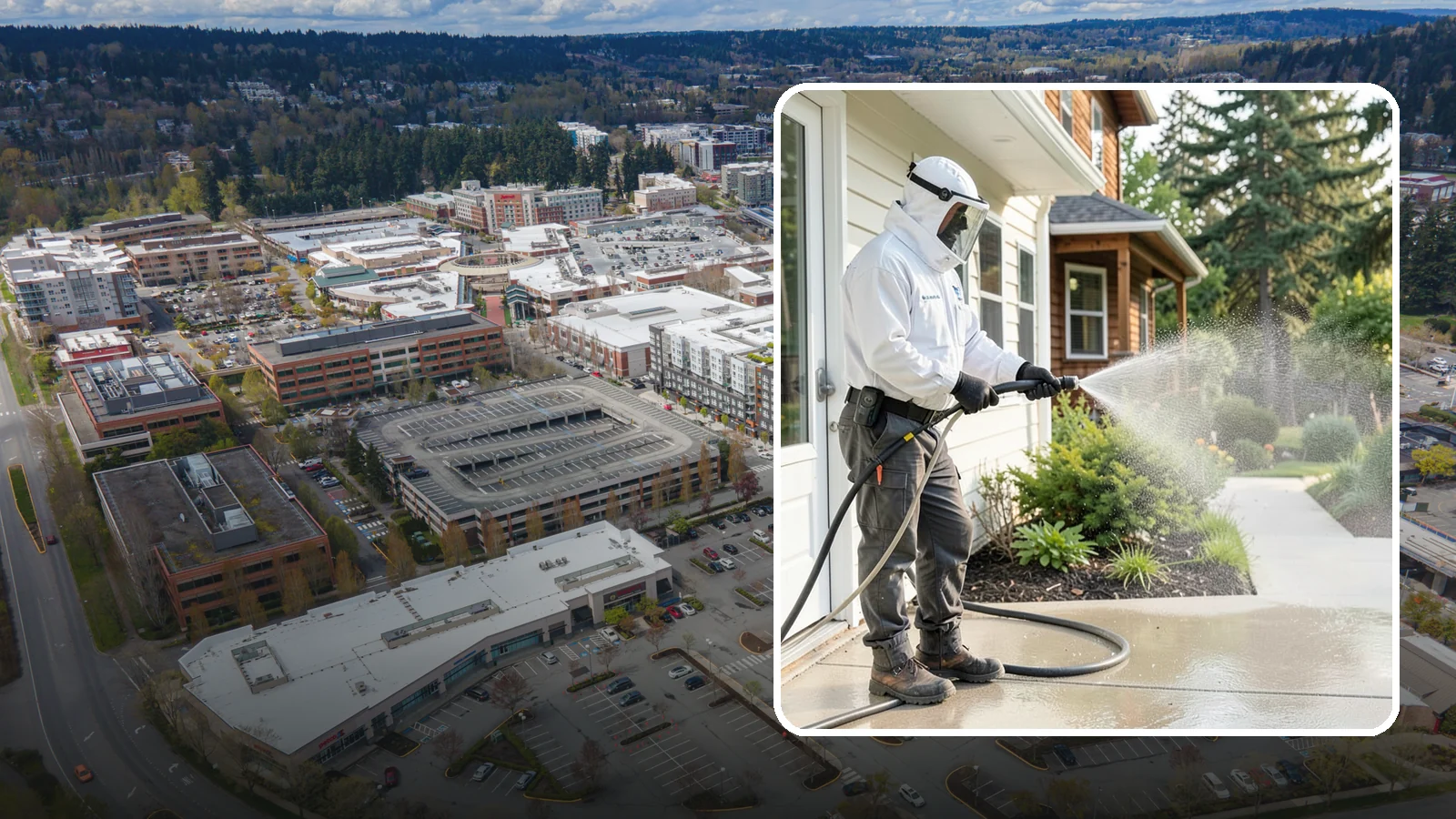 Property Refresh Cleaning in Redmond, King County, WA - Property refresh cleaning gives a home or building a full exterior reset to restore appearance after a period of neglected upkeep.