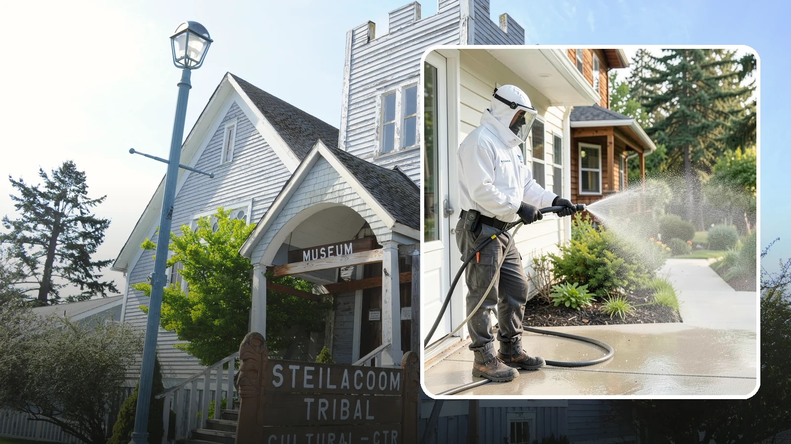 Property Refresh Cleaning in Steilacoom, Pierce County, WA - Property refresh cleaning gives a home or building a full exterior reset to restore appearance after a period of neglected upkeep.