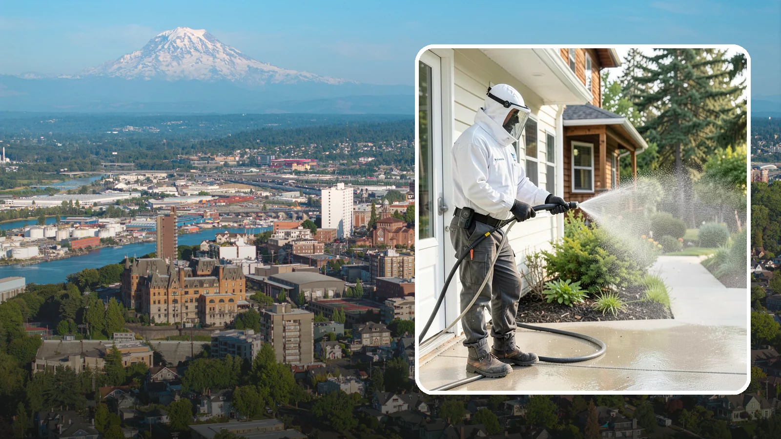 Property Refresh Cleaning in Tacoma, Pierce County, WA - Property refresh cleaning gives a home or building a full exterior reset to restore appearance after a period of neglected upkeep.
