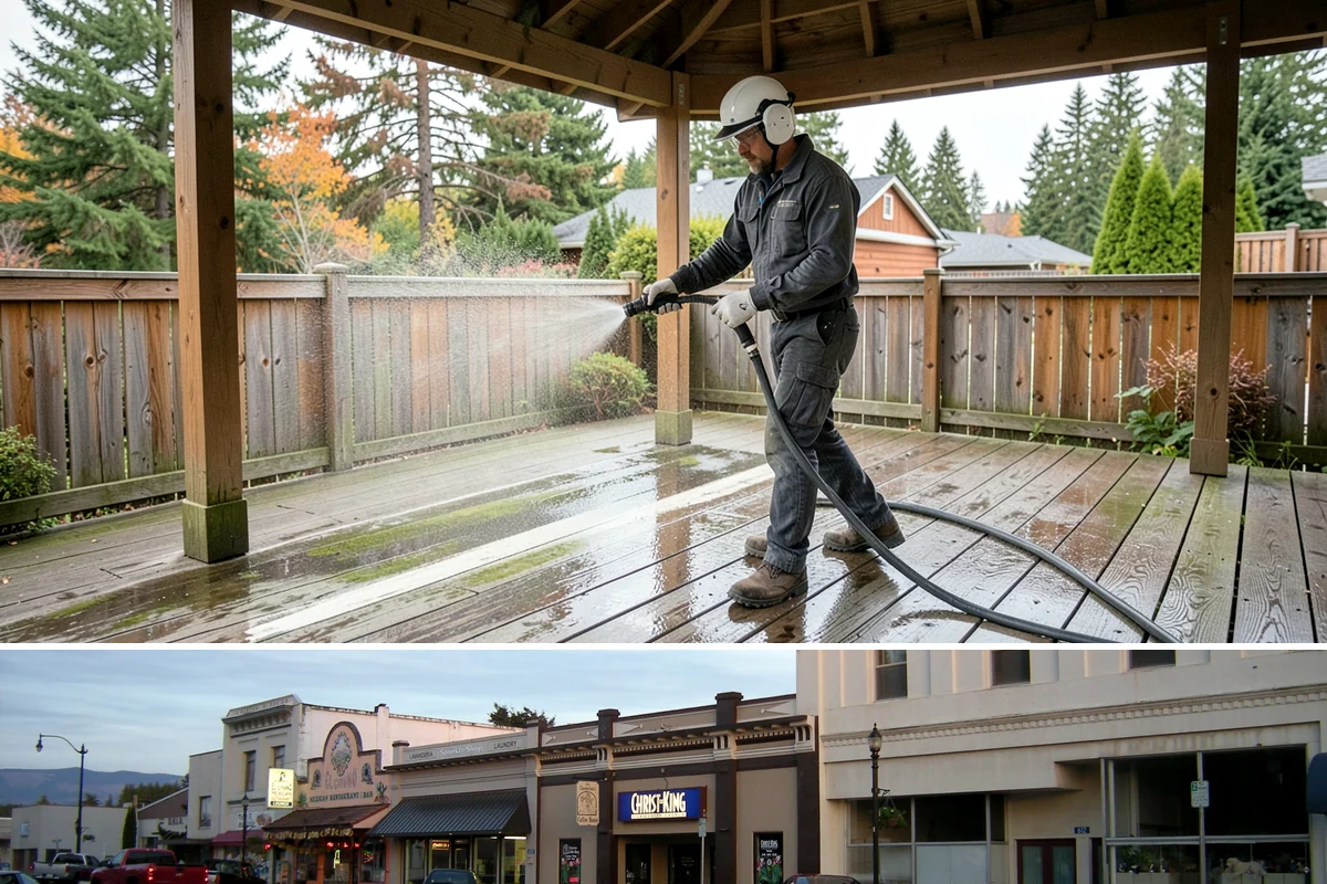 Real Estate Exterior Cleaning in Burlington, Skagit County, WA - Available year-round, with service timed to each listing or transaction deadline regardless of season.