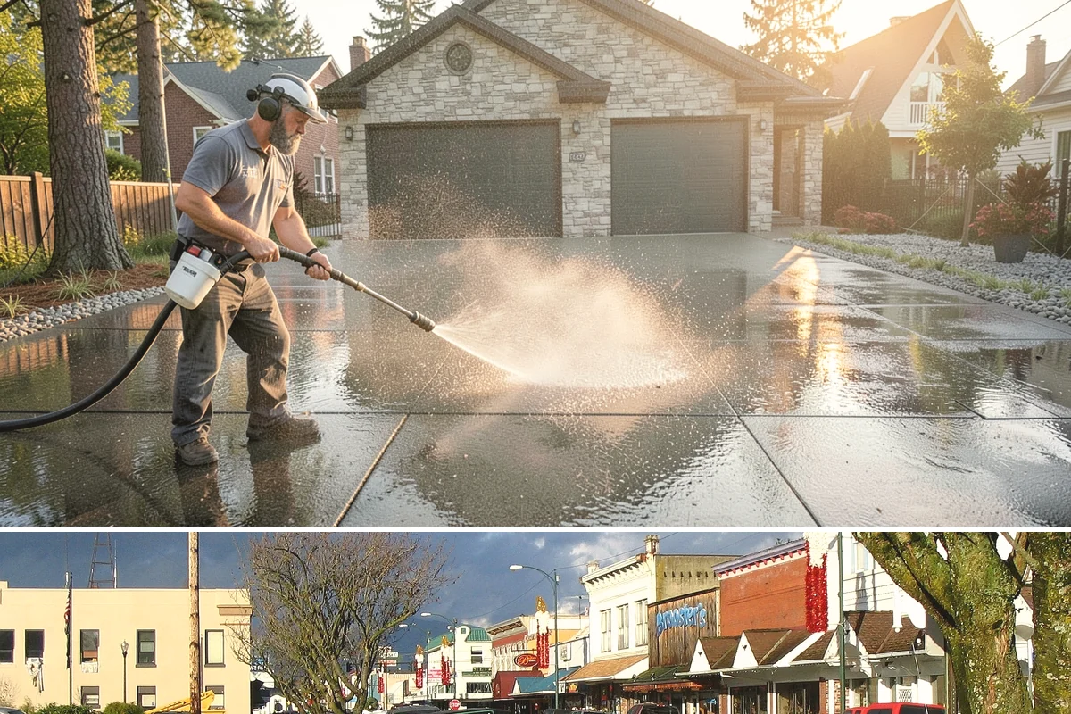 Restaurant Exterior Cleaning in Arlington, Snohomish County, WA - Patio-heavy cleaning is best done in early spring before outdoor dining season, with grease areas maintained monthly year-round.