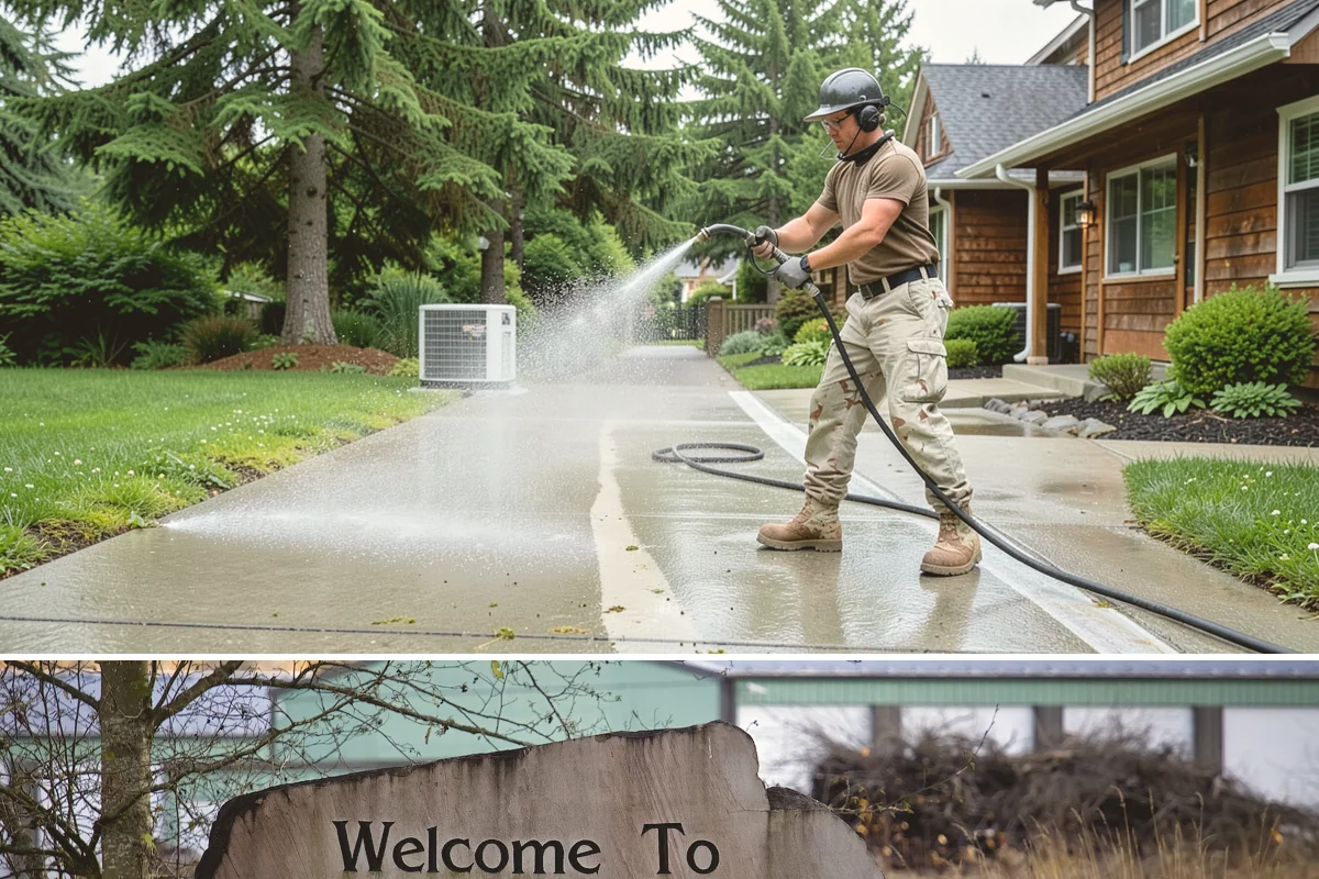Restaurant Exterior Cleaning in Buckley, Pierce County, WA - Patio-heavy cleaning is best done in early spring before outdoor dining season, with grease areas maintained monthly year-round.