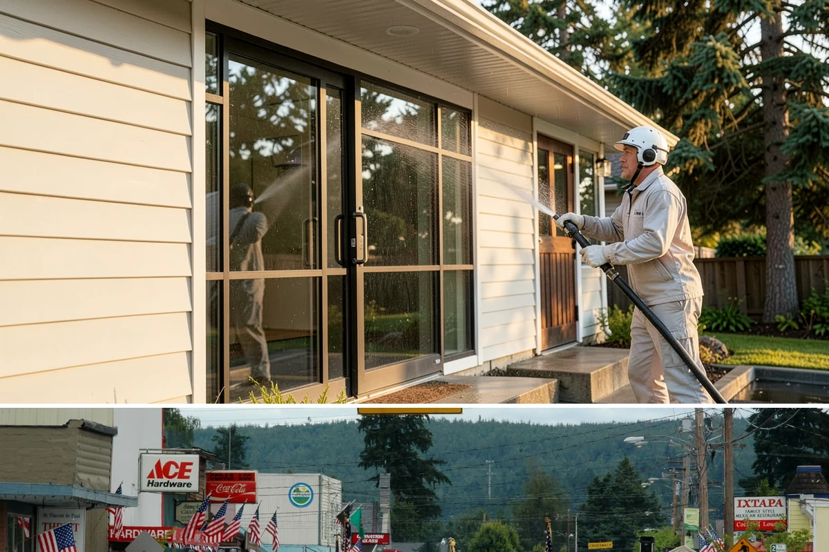 Restaurant Exterior Cleaning in Carnation, King County, WA - Patio-heavy cleaning is best done in early spring before outdoor dining season, with grease areas maintained monthly year-round.