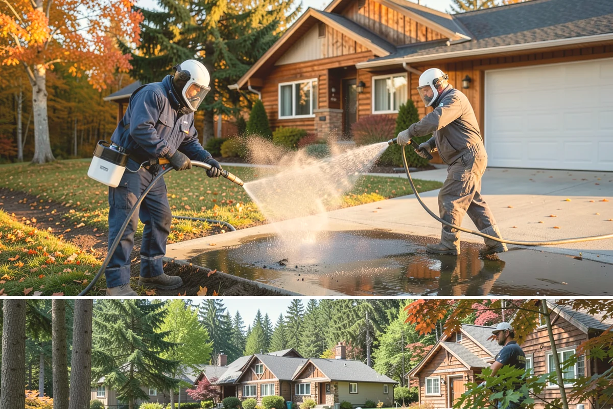 Restaurant Exterior Cleaning in Edgewood, Pierce County, WA - Patio-heavy cleaning is best done in early spring before outdoor dining season, with grease areas maintained monthly year-round.