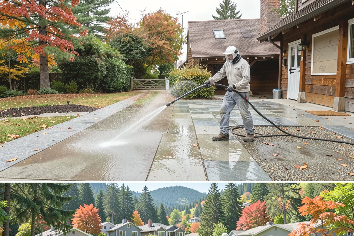 Restaurant Exterior Cleaning in Fircrest, Pierce County, WA - Patio-heavy cleaning is best done in early spring before outdoor dining season, with grease areas maintained monthly year-round.