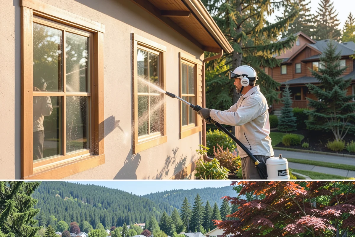 Restaurant Exterior Cleaning in Index, Snohomish County, WA - Patio-heavy cleaning is best done in early spring before outdoor dining season, with grease areas maintained monthly year-round.