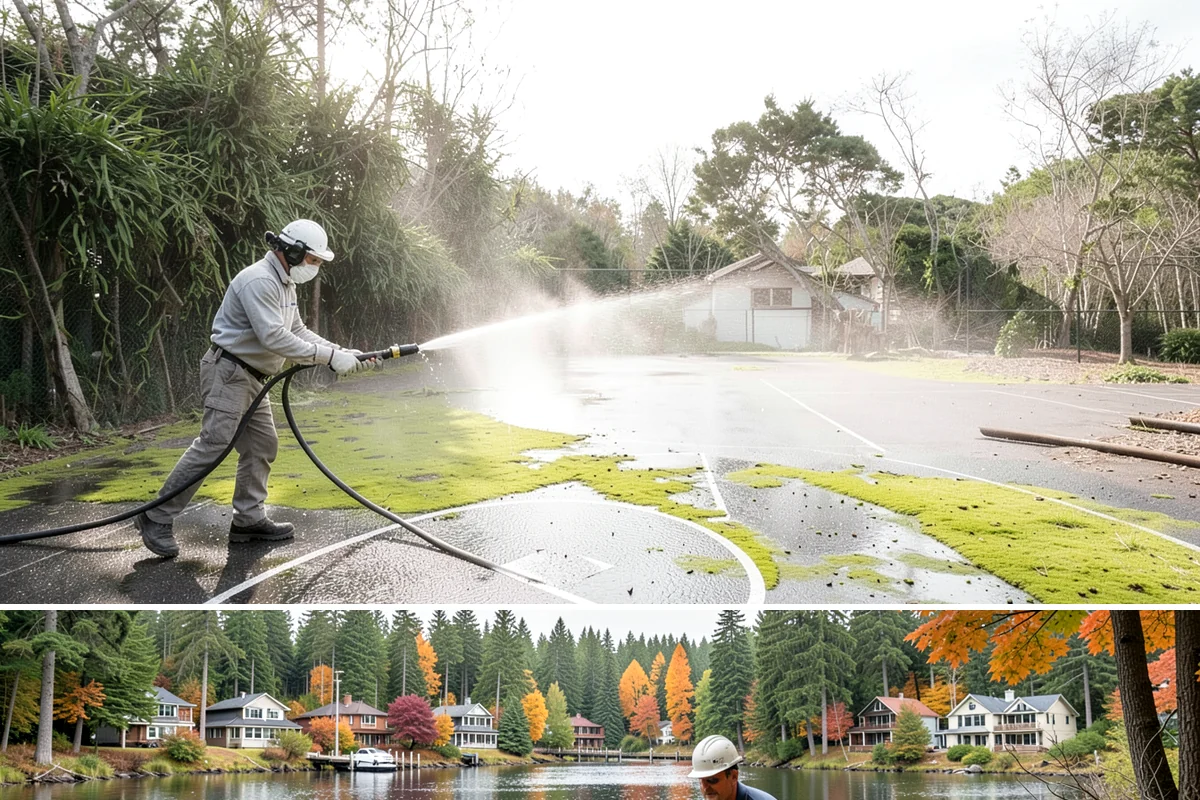Restaurant Exterior Cleaning in La Conner, Skagit County, WA - Patio-heavy cleaning is best done in early spring before outdoor dining season, with grease areas maintained monthly year-round.
