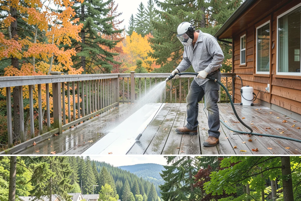 Restaurant Exterior Cleaning in Lake Forest Park, King County, WA - Patio-heavy cleaning is best done in early spring before outdoor dining season, with grease areas maintained monthly year-round.