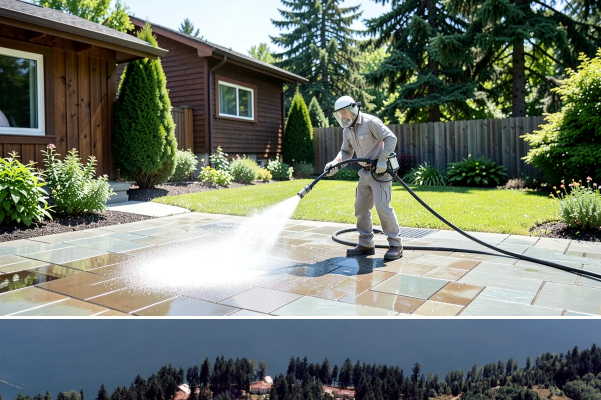 Restaurant Exterior Cleaning in Lakewood, Pierce County, WA - Patio-heavy cleaning is best done in early spring before outdoor dining season, with grease areas maintained monthly year-round.