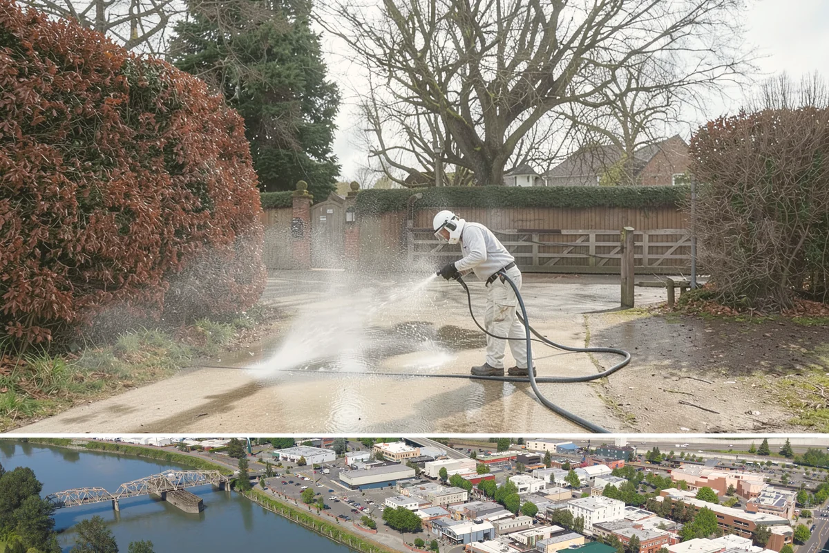 Restaurant Exterior Cleaning in Mount Vernon, Skagit County, WA - Patio-heavy cleaning is best done in early spring before outdoor dining season, with grease areas maintained monthly year-round.