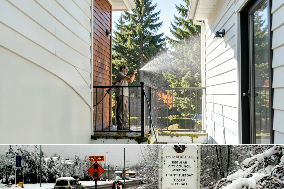Restaurant Exterior Cleaning in Newcastle, King County, WA - Patio-heavy cleaning is best done in early spring before outdoor dining season, with grease areas maintained monthly year-round.