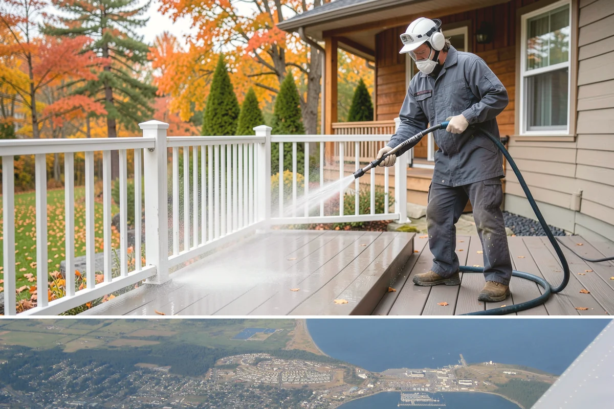 Restaurant Exterior Cleaning in Oak Harbor, Island County, WA - Patio-heavy cleaning is best done in early spring before outdoor dining season, with grease areas maintained monthly year-round.