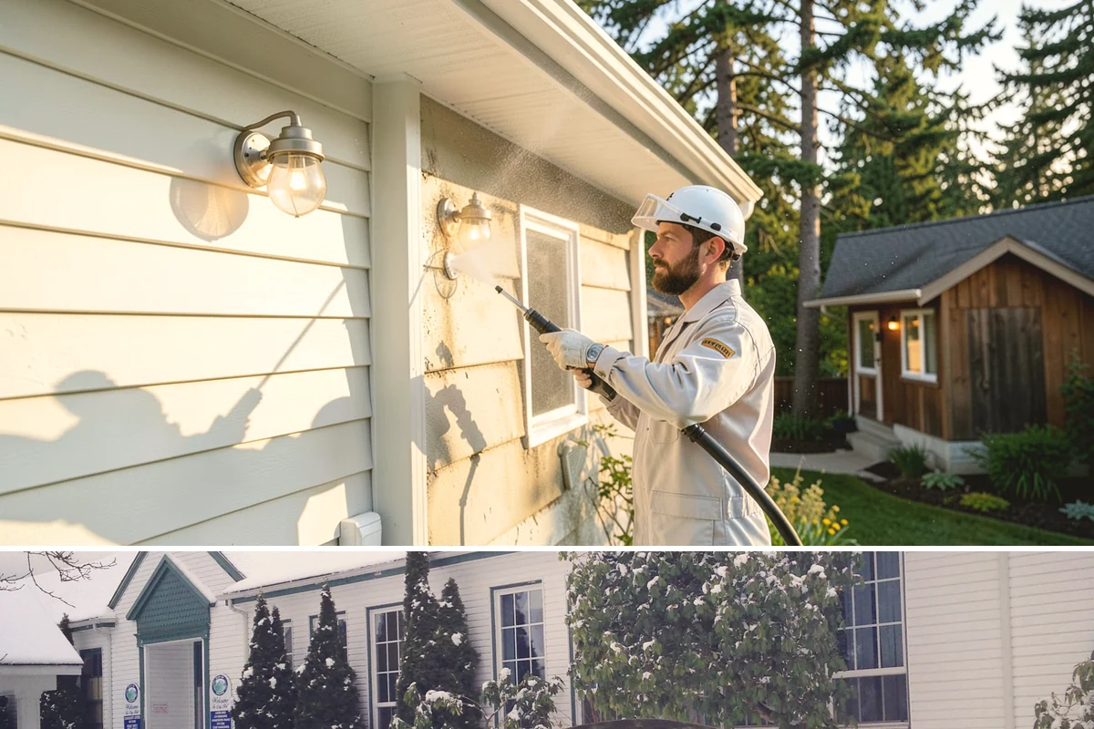 Restaurant Exterior Cleaning in Pacific, King County, WA - Patio-heavy cleaning is best done in early spring before outdoor dining season, with grease areas maintained monthly year-round.