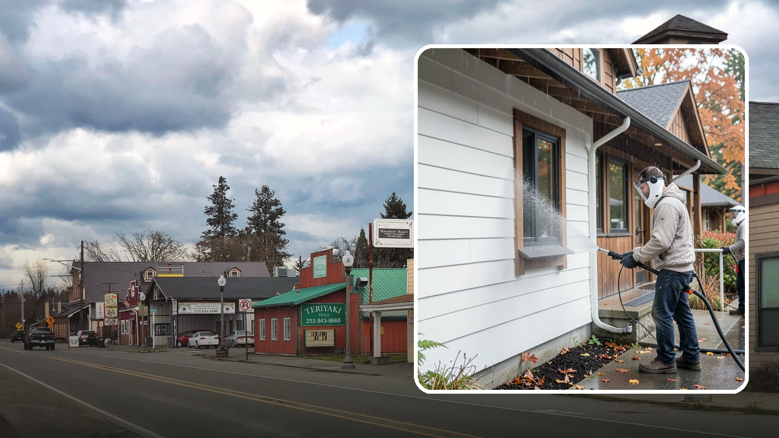 Restaurant Exterior Cleaning in Roy, Pierce County, WA - We degrease and refresh restaurant exteriors so your Washington eatery greets diners with a clean patio, entry, and facade.