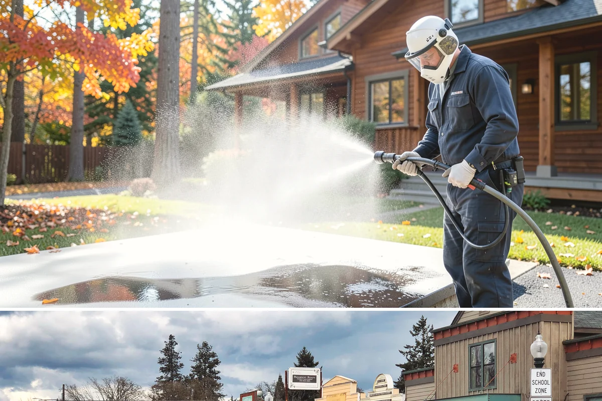 Restaurant Exterior Cleaning in Roy, Pierce County, WA - Patio-heavy cleaning is best done in early spring before outdoor dining season, with grease areas maintained monthly year-round.