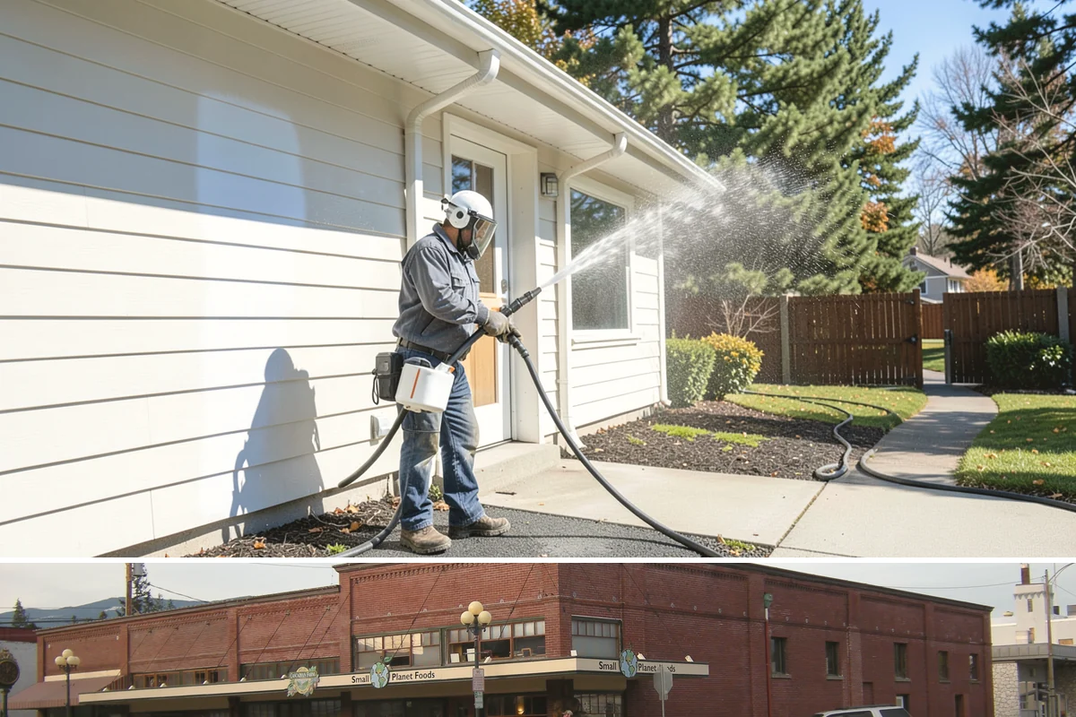 Restaurant Exterior Cleaning in Sedro-Woolley, Skagit County, WA - Patio-heavy cleaning is best done in early spring before outdoor dining season, with grease areas maintained monthly year-round.