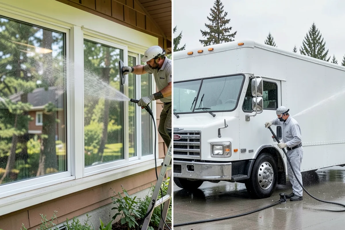 Restaurant Exterior Cleaning in Shoreline, King County, WA - Identify grease-heavy zones near vents and dumpsters
