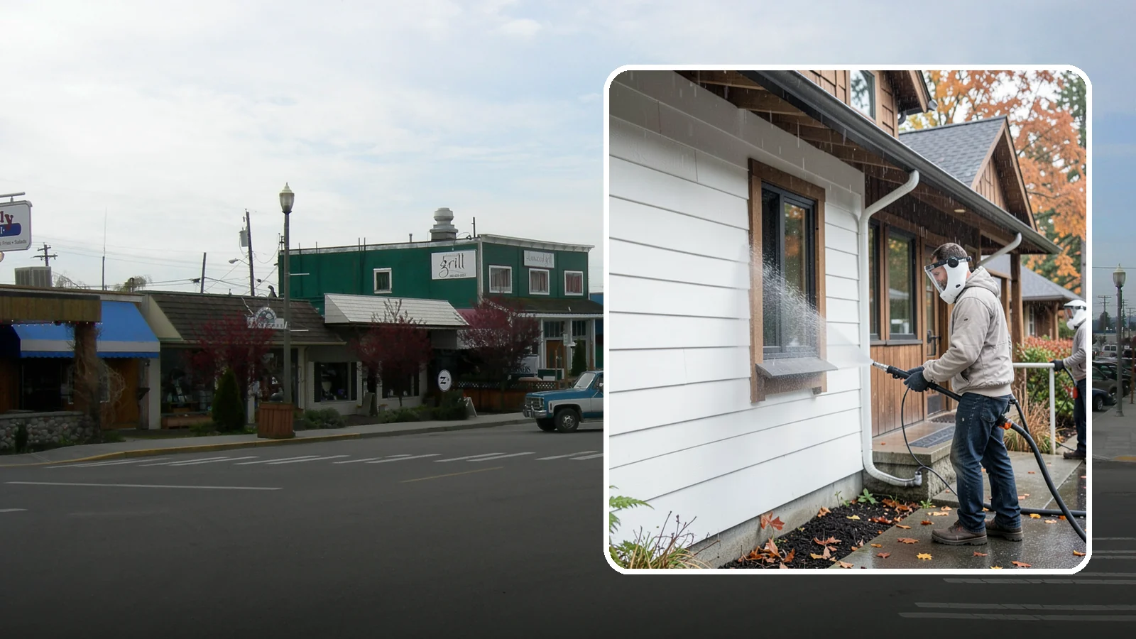 Restaurant Exterior Cleaning in Stanwood, Snohomish County, WA - We degrease and refresh restaurant exteriors so your Washington eatery greets diners with a clean patio, entry, and facade.