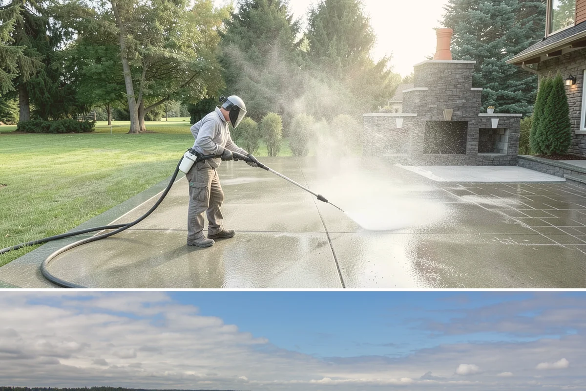 Restaurant Exterior Cleaning in University Place, Pierce County, WA - Patio-heavy cleaning is best done in early spring before outdoor dining season, with grease areas maintained monthly year-round.