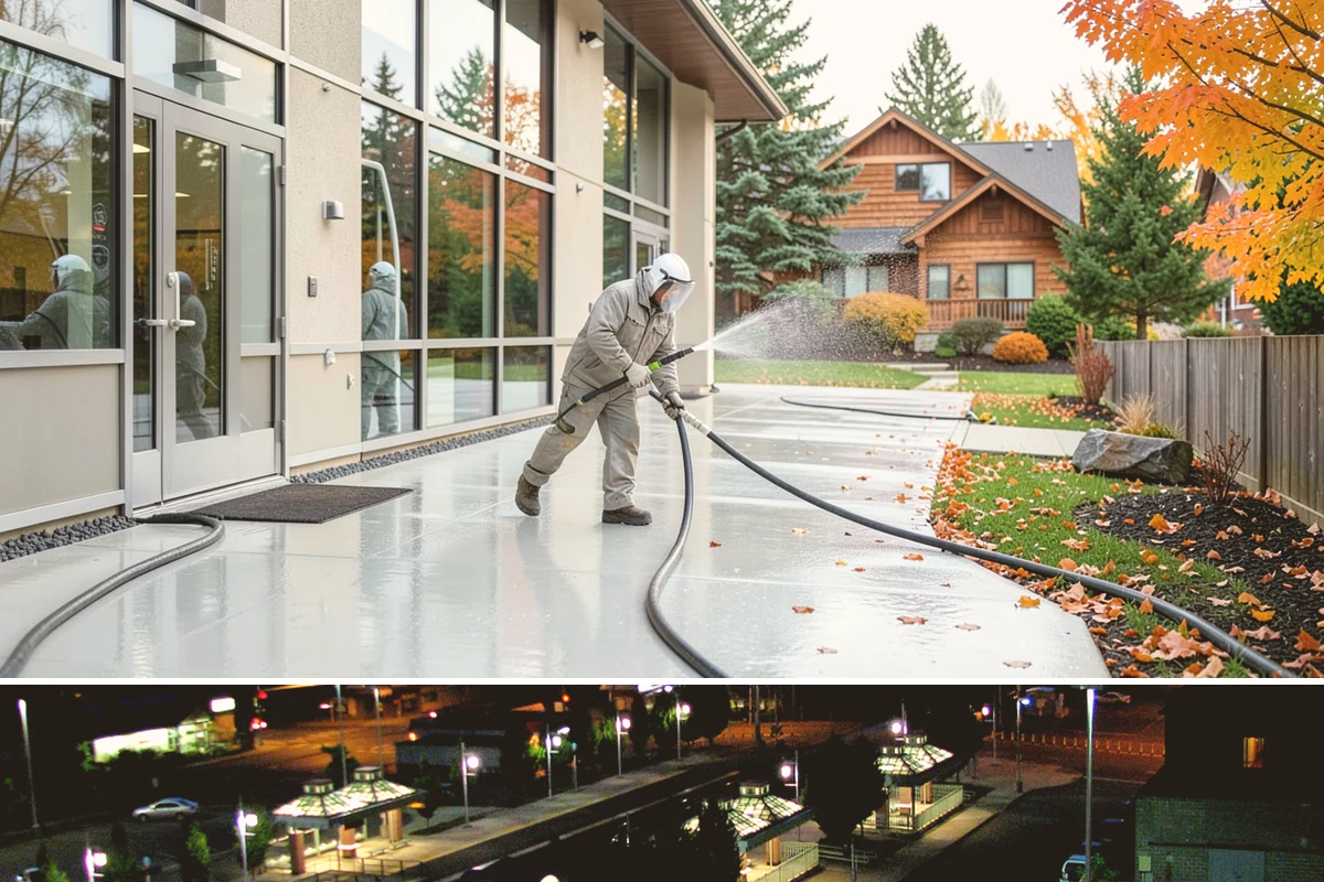 Retail Center Cleaning in Auburn, King County, WA - A spring refresh followed by pre-holiday cleaning in late fall keeps a retail center looking its best through peak shopping...