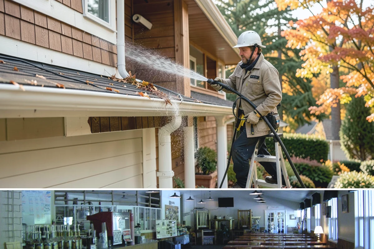Retail Center Cleaning in Black Diamond, King County, WA - A spring refresh followed by pre-holiday cleaning in late fall keeps a retail center looking its best through peak shopping...