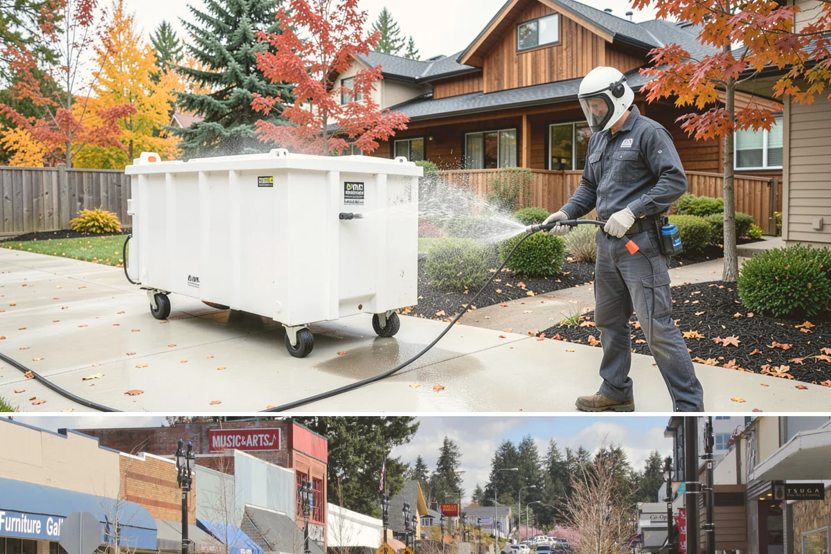 Retail Center Cleaning in Bothell, King County, WA - A spring refresh followed by pre-holiday cleaning in late fall keeps a retail center looking its best through peak shopping...
