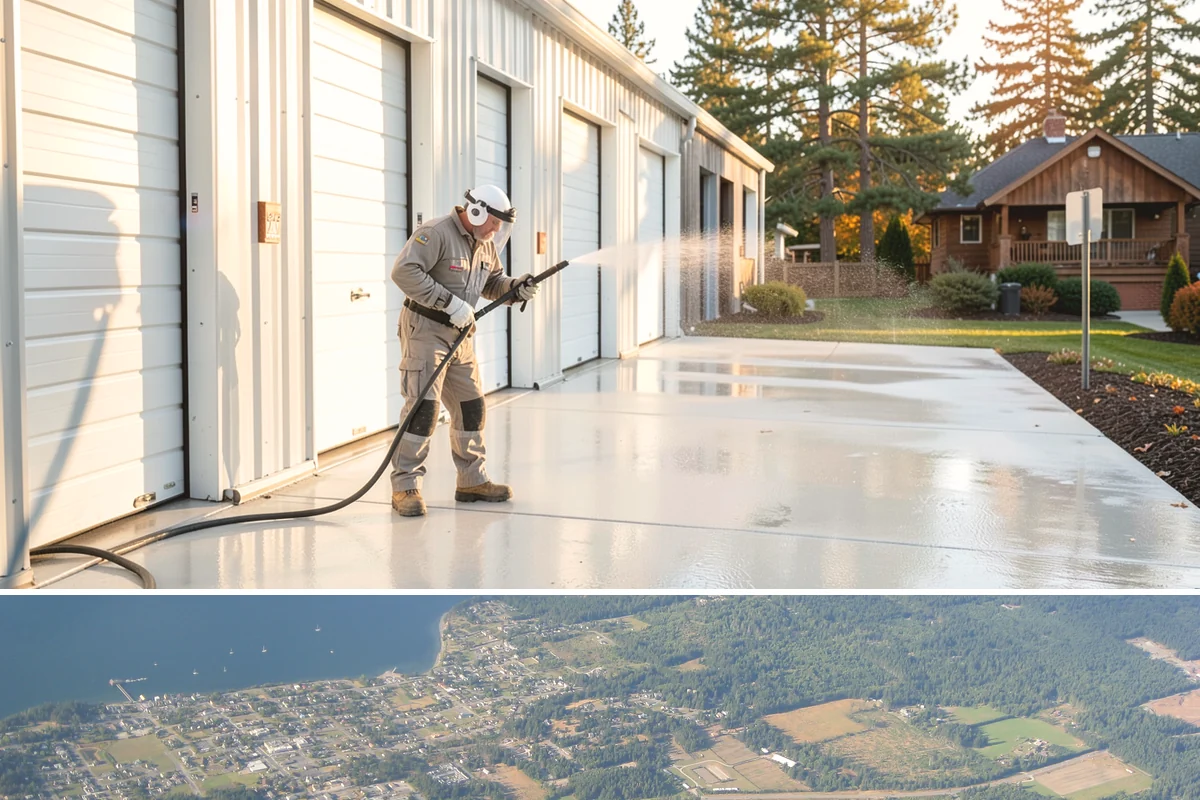 Retail Center Cleaning in Coupeville, Island County, WA - A spring refresh followed by pre-holiday cleaning in late fall keeps a retail center looking its best through peak shopping...