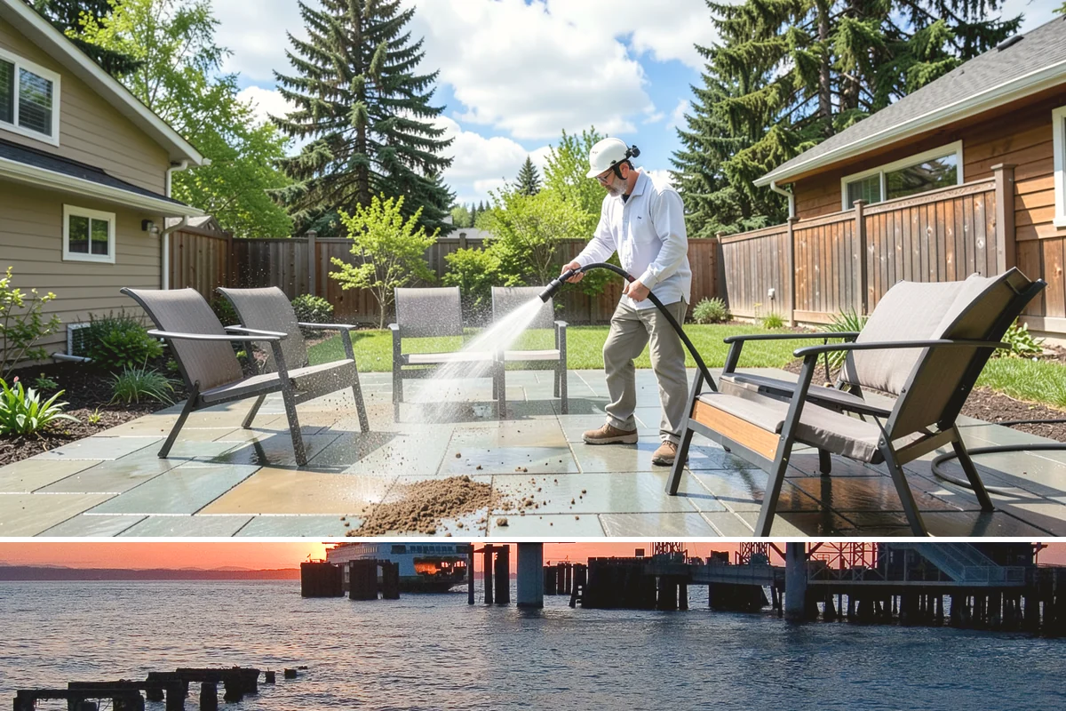 Retail Center Cleaning in Edmonds, Snohomish County, WA - A spring refresh followed by pre-holiday cleaning in late fall keeps a retail center looking its best through peak shopping...