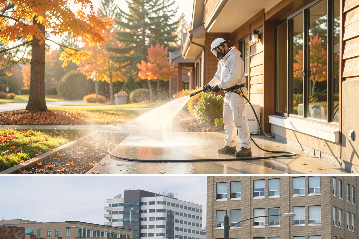 Retail Center Cleaning in Everett, Snohomish County, WA - A spring refresh followed by pre-holiday cleaning in late fall keeps a retail center looking its best through peak shopping...