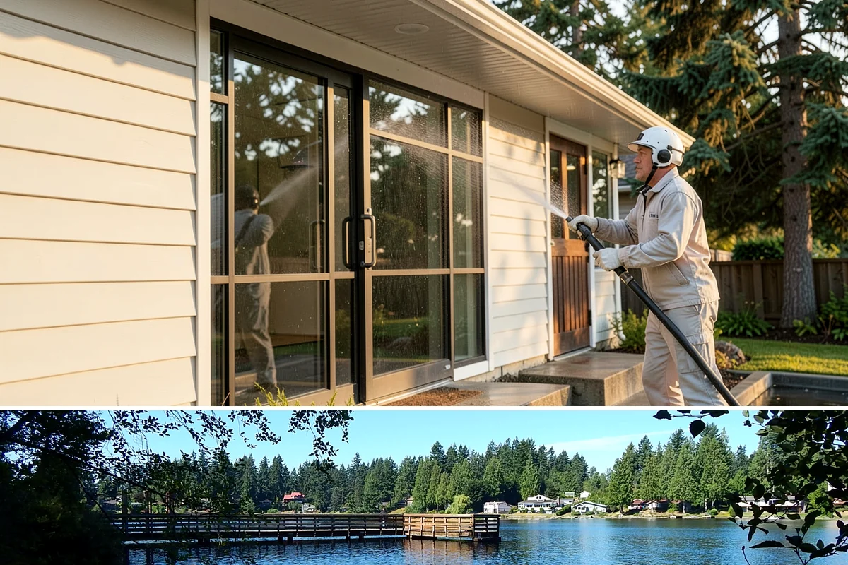 Retail Center Cleaning in Federal Way, King County, WA - A spring refresh followed by pre-holiday cleaning in late fall keeps a retail center looking its best through peak shopping...