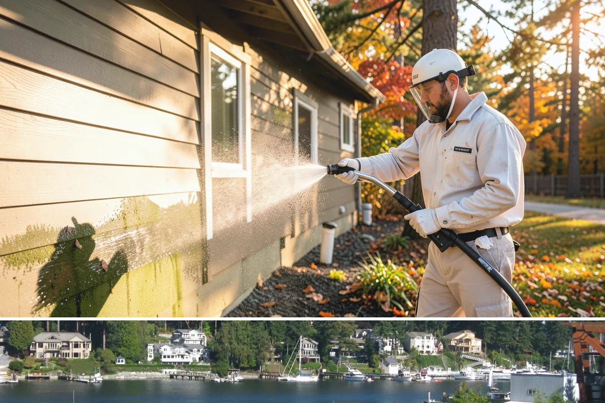Retail Center Cleaning in Gig Harbor, Pierce County, WA - A spring refresh followed by pre-holiday cleaning in late fall keeps a retail center looking its best through peak shopping...