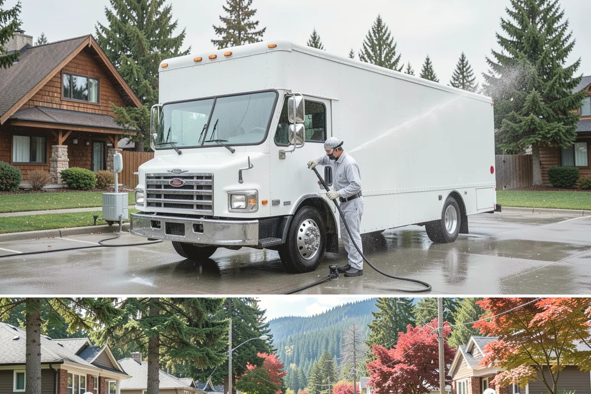 Retail Center Cleaning in Hunts Point, King County, WA - A spring refresh followed by pre-holiday cleaning in late fall keeps a retail center looking its best through peak shopping...