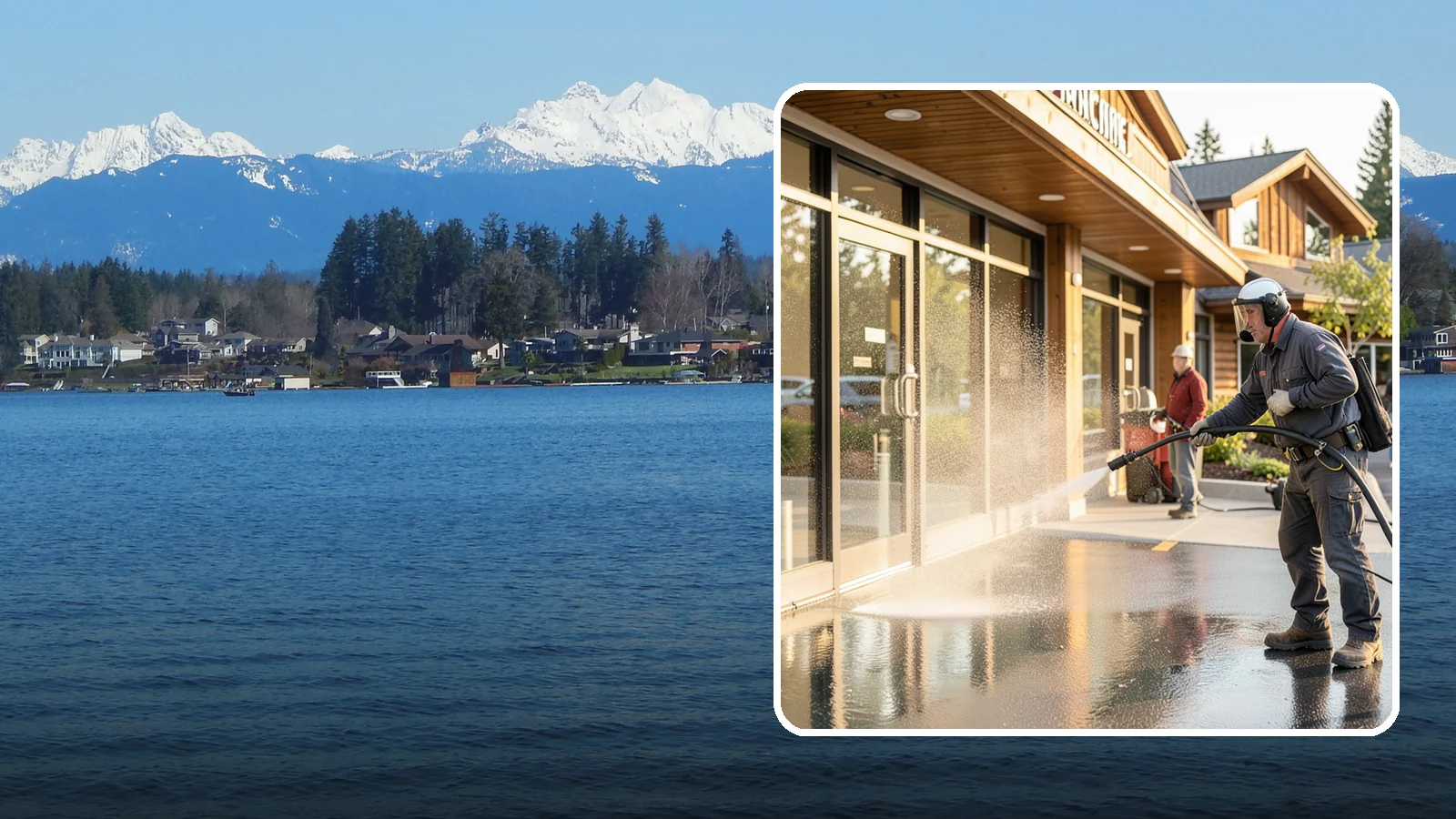 Retail Center Cleaning in Lake Stevens, Snohomish County, WA - Comprehensive exterior cleaning for shopping centers covering storefronts, common walkways, and parking areas that draw shoppers...