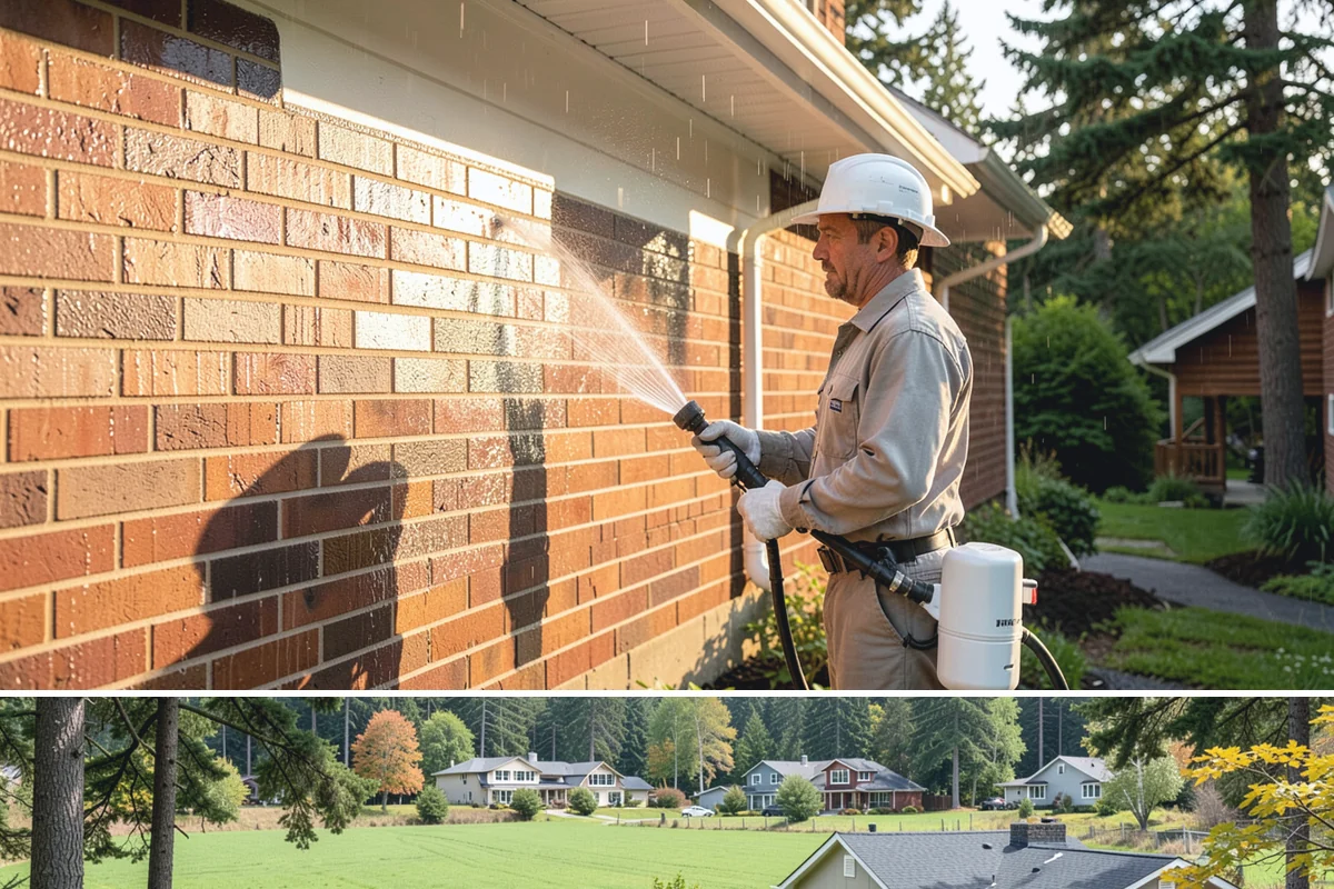 Retail Center Cleaning in Lyman, Skagit County, WA - A spring refresh followed by pre-holiday cleaning in late fall keeps a retail center looking its best through peak shopping...