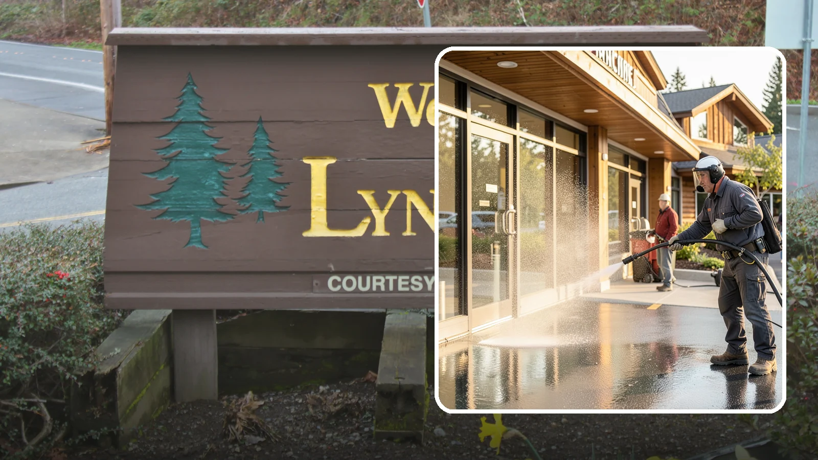 Retail Center Cleaning in Lynnwood, Snohomish County, WA - Comprehensive exterior cleaning for shopping centers covering storefronts, common walkways, and parking areas that draw shoppers...