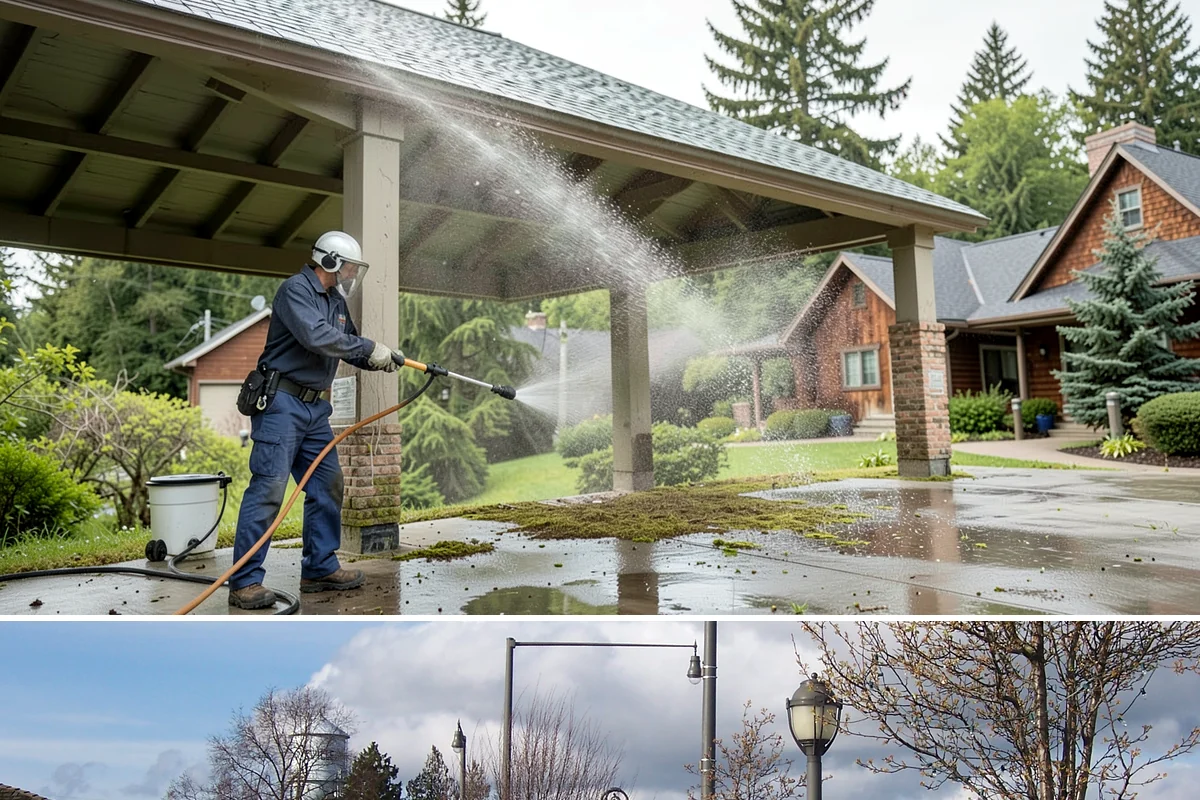 Retail Center Cleaning in Marysville, Snohomish County, WA - A spring refresh followed by pre-holiday cleaning in late fall keeps a retail center looking its best through peak shopping...