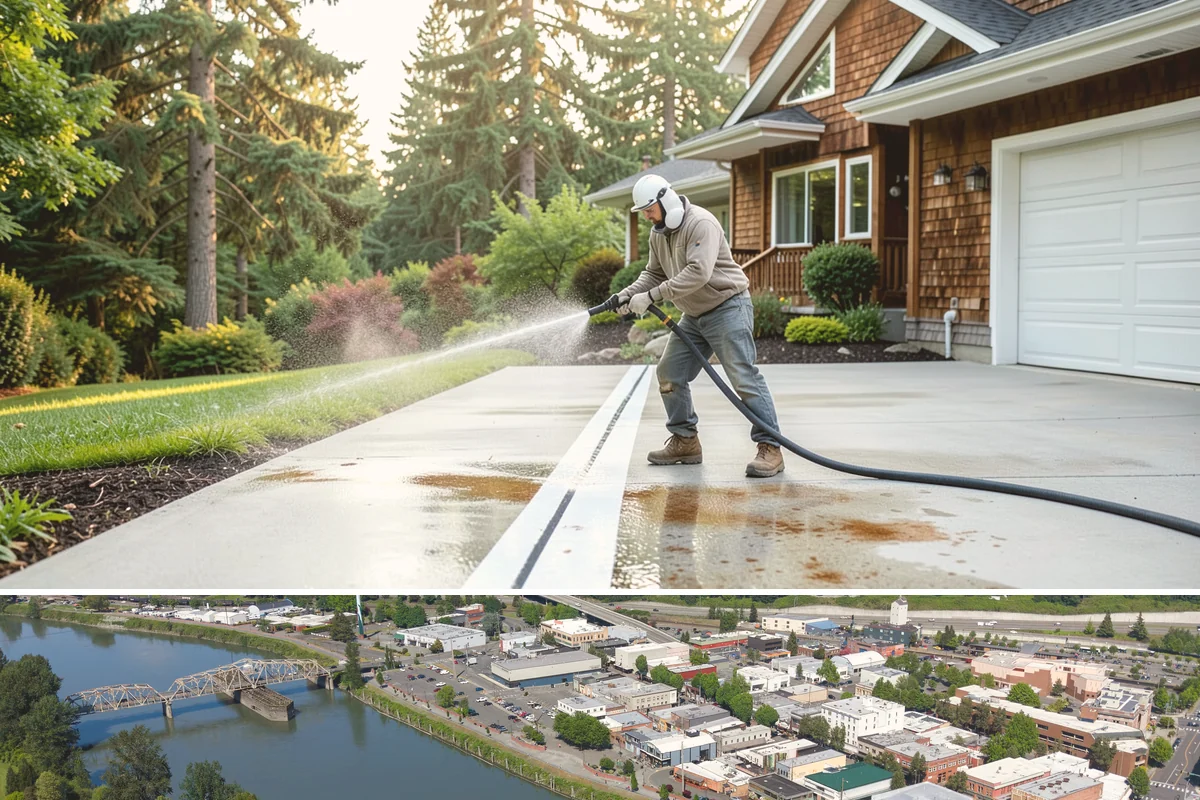 Retail Center Cleaning in Mount Vernon, Skagit County, WA - A spring refresh followed by pre-holiday cleaning in late fall keeps a retail center looking its best through peak shopping...