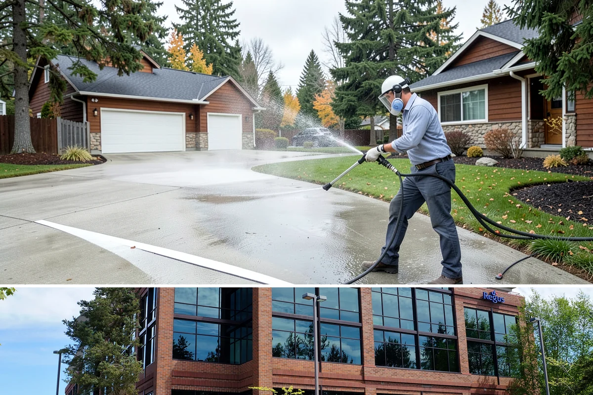 Retail Center Cleaning in Mountlake Terrace, Snohomish County, WA - A spring refresh followed by pre-holiday cleaning in late fall keeps a retail center looking its best through peak shopping...