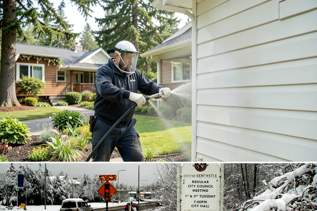Retail Center Cleaning in Newcastle, King County, WA - A spring refresh followed by pre-holiday cleaning in late fall keeps a retail center looking its best through peak shopping...