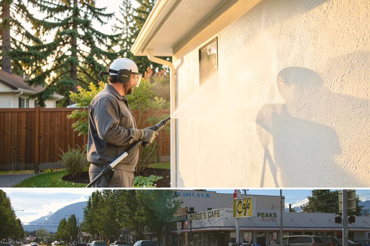 Retail Center Cleaning in North Bend, King County, WA - A spring refresh followed by pre-holiday cleaning in late fall keeps a retail center looking its best through peak shopping...