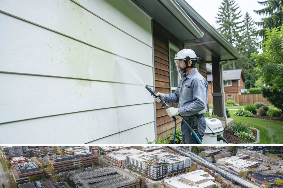 Retail Center Cleaning in Redmond, King County, WA - A spring refresh followed by pre-holiday cleaning in late fall keeps a retail center looking its best through peak shopping...