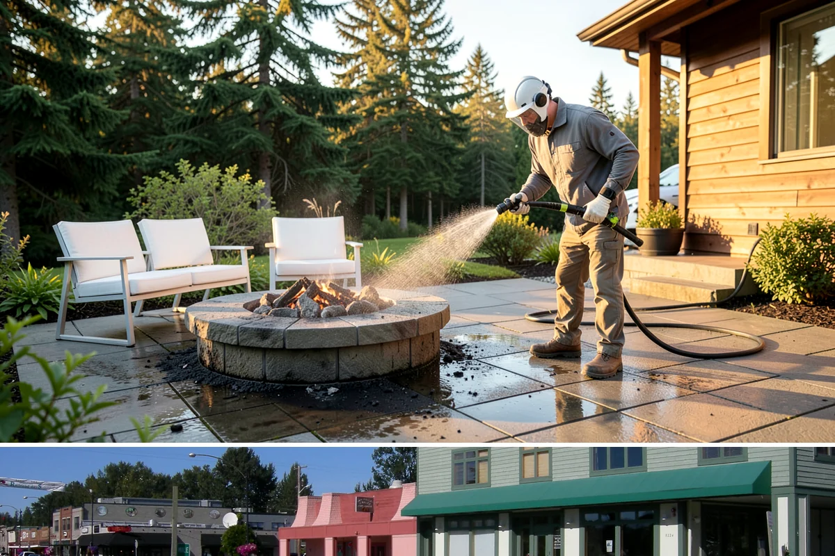Retail Center Cleaning in Snoqualmie, King County, WA - A spring refresh followed by pre-holiday cleaning in late fall keeps a retail center looking its best through peak shopping...