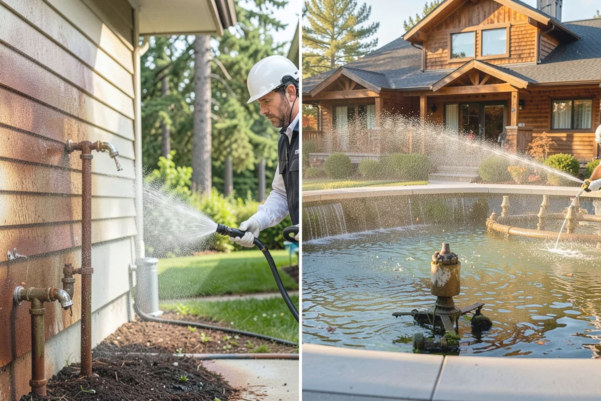 Retaining Wall Cleaning in Beaux Arts Village, King County, WA - Clear vegetation creeping onto the wall face