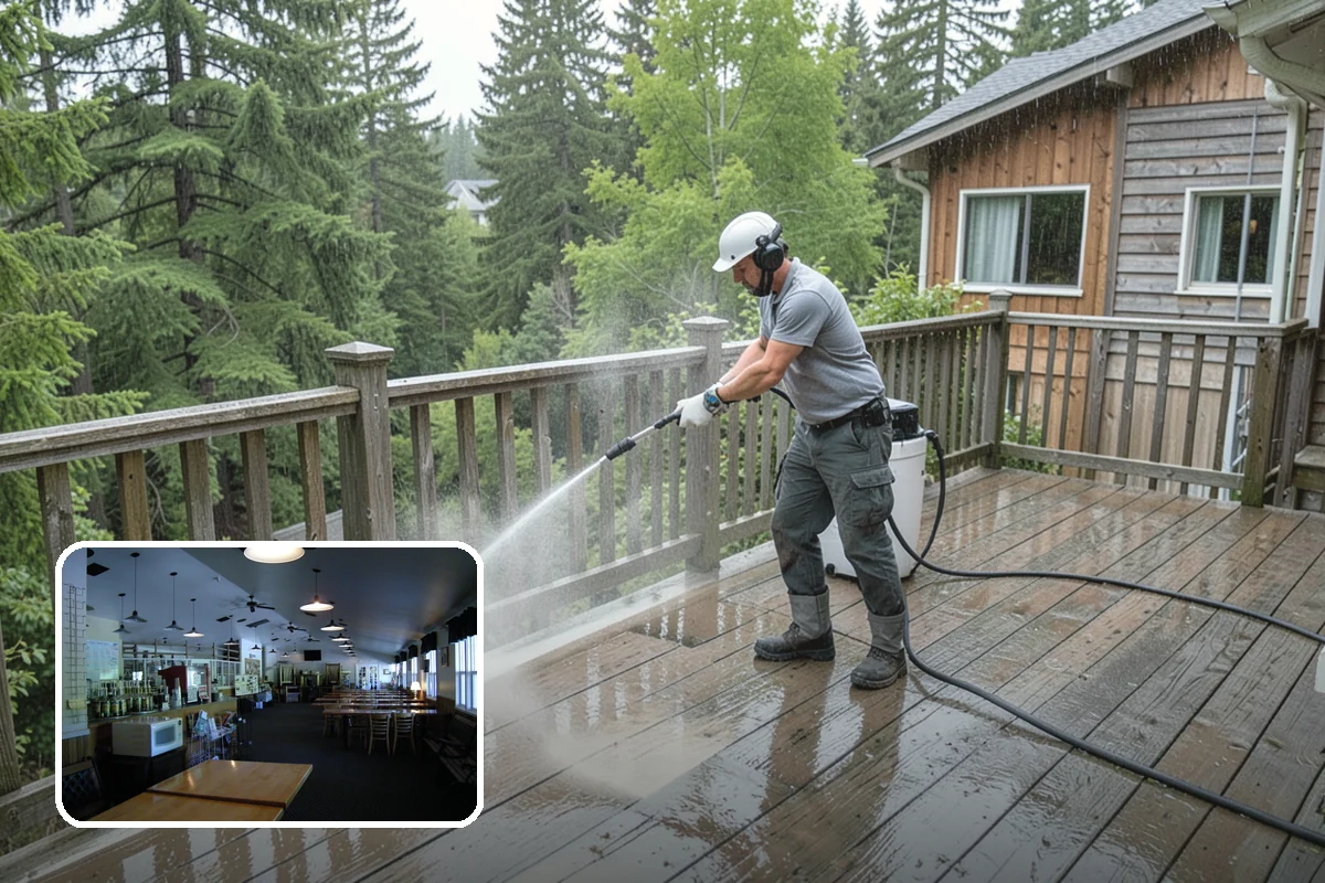 Retaining Wall Cleaning in Black Diamond, King County, WA - Removes moss lodged in seams and mortar lines