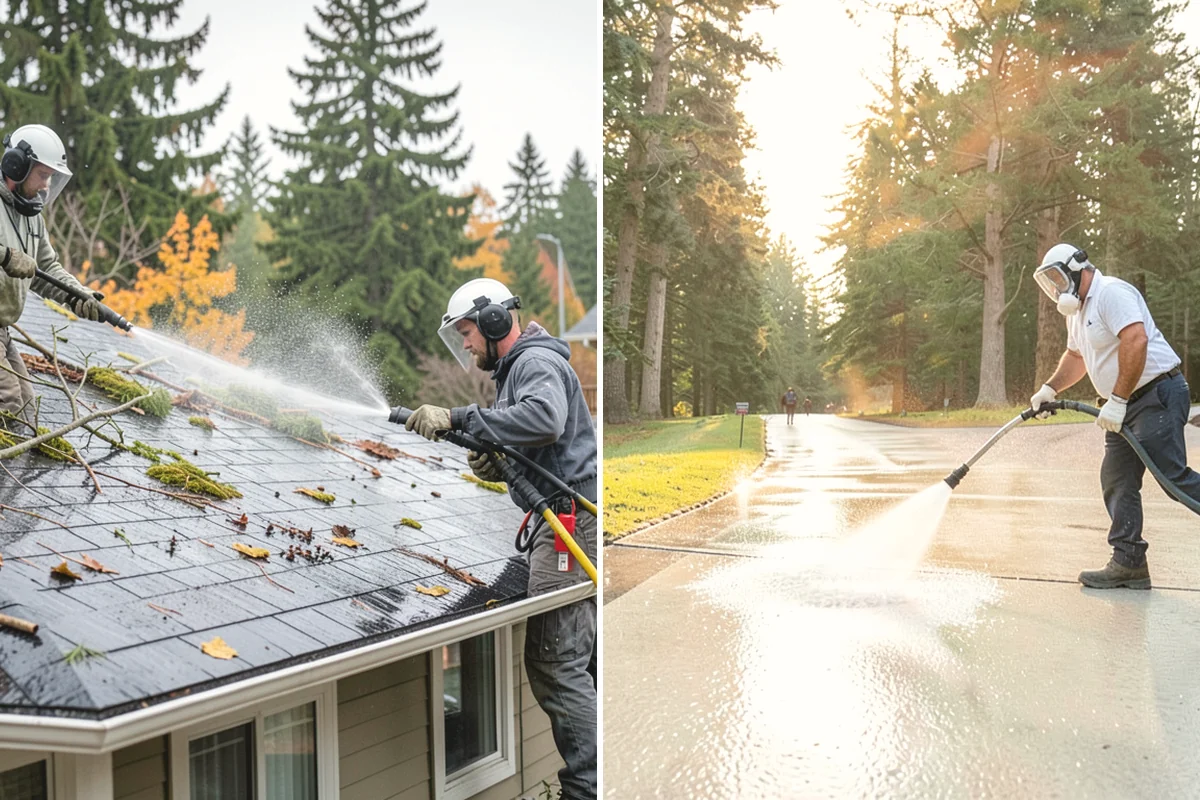 Retaining Wall Cleaning in Black Diamond, King County, WA - Clear vegetation creeping onto the wall face