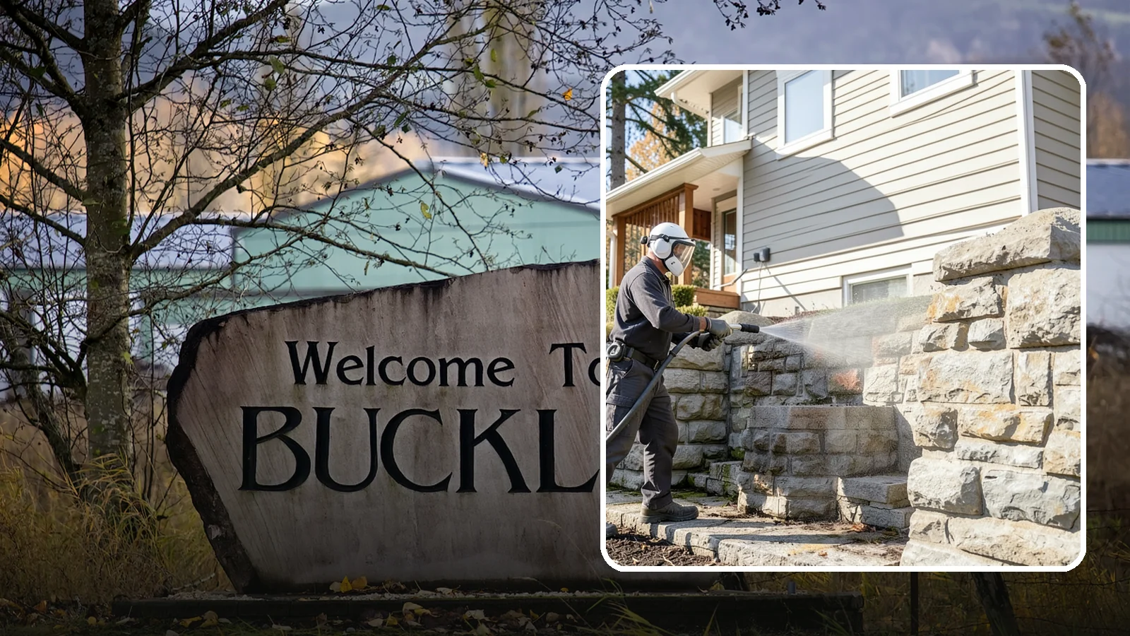 Retaining Wall Cleaning in Buckley, Pierce County, WA - Clean poured and block retaining walls to remove the moss, algae, and soil staining typical of terraced Northwest yards.