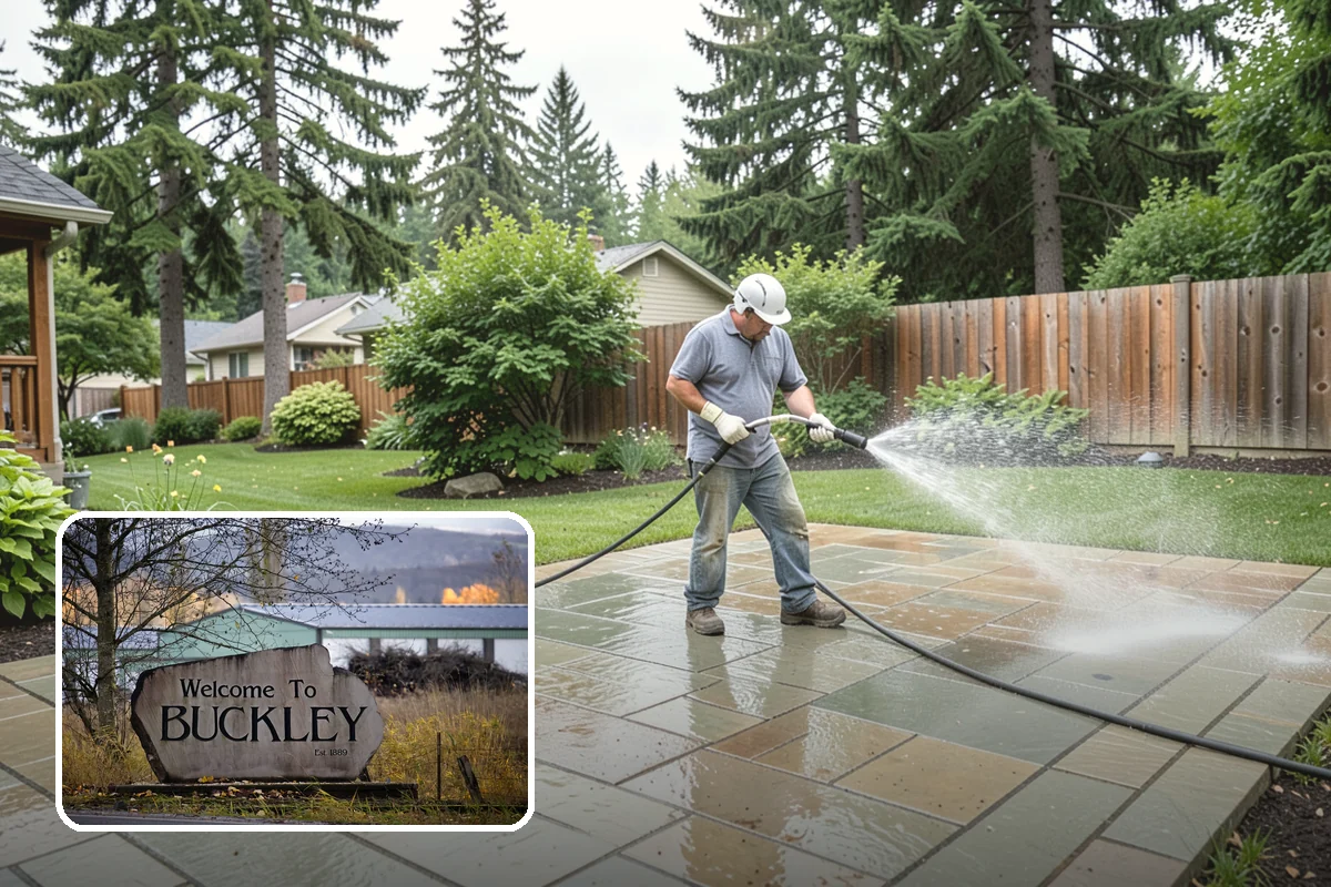 Retaining Wall Cleaning in Buckley, Pierce County, WA - Removes moss lodged in seams and mortar lines