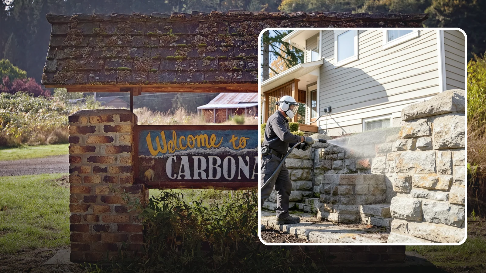 Retaining Wall Cleaning in Carbonado, Pierce County, WA - Clean poured and block retaining walls to remove the moss, algae, and soil staining typical of terraced Northwest yards.