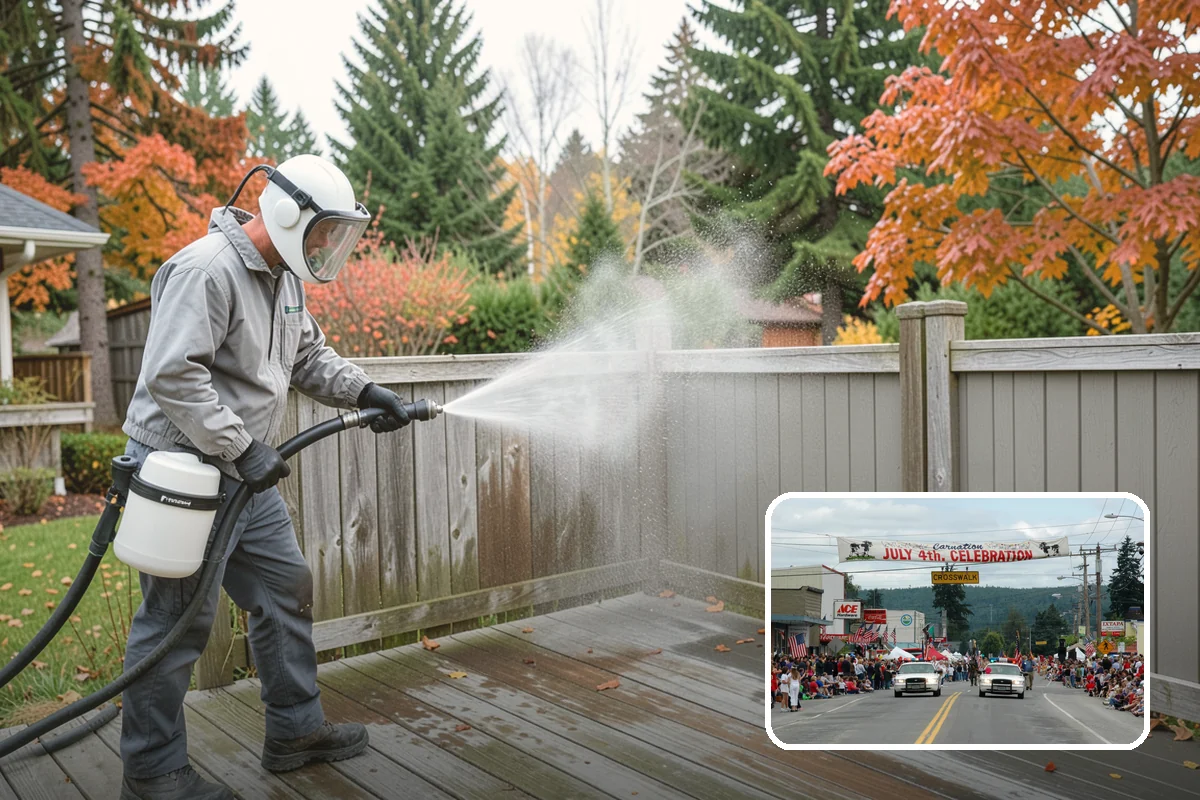 Retaining Wall Cleaning in Carnation, King County, WA - Removes moss lodged in seams and mortar lines