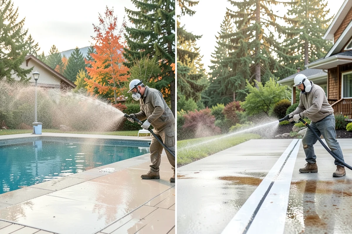 Retaining Wall Cleaning in Clyde Hill, King County, WA - Clear vegetation creeping onto the wall face